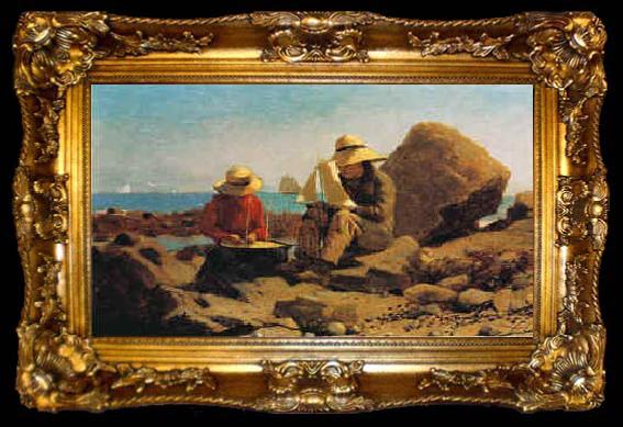 framed  Winslow Homer The Boat Builders, ta009-2